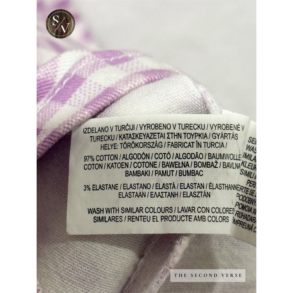 Denim Co Lilac & White Purple White Plaid Mini Dress Cottagecore Y2K Size 8 - Picture 11 of 11